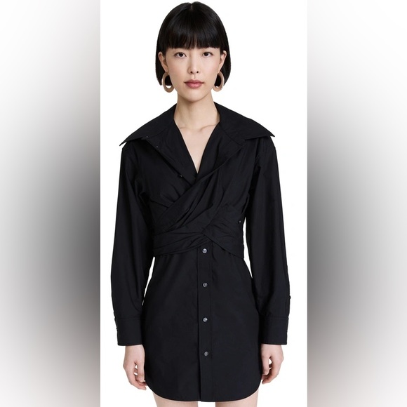 EUC ALEXANDER WANG Women's Cross-Front Shirt Dress $395 4 - Picture 2 of 11